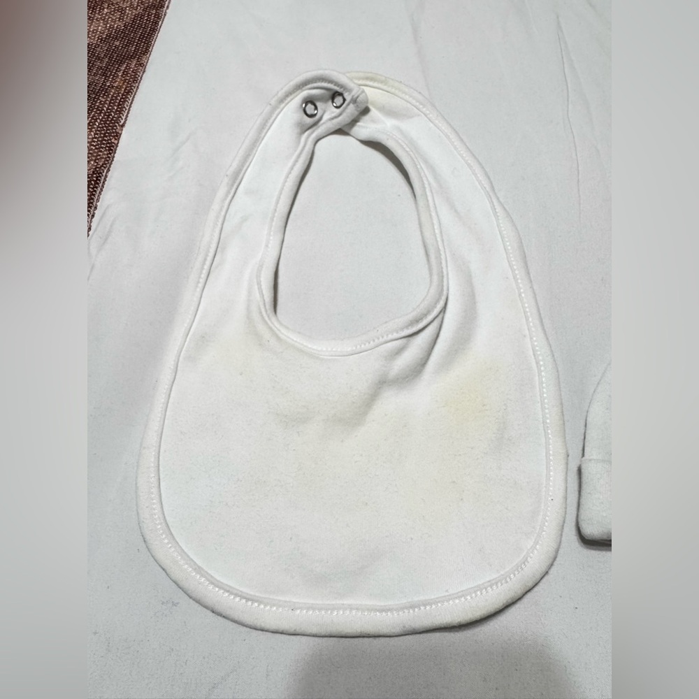 Gucci vintage baby cotton two-piece hat & bib with Gucci logo - Picture 6 of 11